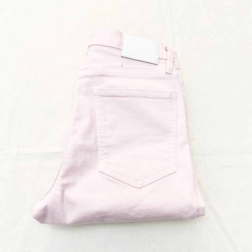 Denim Forum The Arlo High Rise Straight Pink Straight Leg Denim Jean SZ 26 x 28L